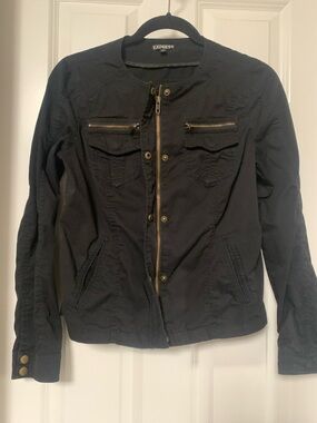 Express Women’s Black Zip Front Utility Jacket
